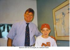 Spencer with his oncologist, Dr. Gergard Maale